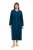 Ulla Popken 749967 Peignoir en éponge à fermeture éclair Pétrole - Robes de chambre & peignoirs - 