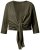 Ulla Popken 794514 Boléro en jersey à nouer Vert foncé - Boléros - 