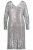 Ulla Popken 804863 Robe à sequins à col V Argent - Robes de soirée - Robes de soirée grande taille