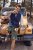JP1880 Mottled Stretch Knit Stand-up Collar Vest Navy Blue - Vestes - Vestes Homme Grandes Tailles