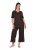 Ulla Popken 806944 Pyjama à manches courtes Marron - Pyjamas/vêtements de détente - 