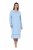 Ulla Popken 810581 Chemise de nuit en dentelle Bleu clair - Chemises de nuit - 