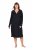 Ulla Popken 812447 Chemise de nuit à col chemise Noir - Chemises de nuit - 
