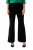 Ulla Popken 813306 Pantalon de tailleur large à taille élastique Noir - Pantalons en tissu - Pantalons fluides femme grande taille