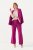 Ulla Popken 813306 Pantalon de tailleur large à taille élastique Magenta - Pantalons en tissu - Pantalons fluides femme grande taille