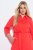 Ulla Popken 815217 Robe chemise trapèze à ceinture à nouer Rose - Robes midi - Robes midi grande taille