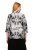 Ulla Popken 816673 Blazer oversize en jacquard manches 3/4 Noir - Blazers - Blazers grande taille pour femme
