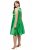 Ulla Popken 817135 Robe de soirée trapèze à col V Vert - Robes de soirée - Robes de soirée grande taille