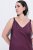 Ulla Popken 820341 Robe en satin sans manches à col V Bordeaux - Robes de soirée - Robes de soirée grande taille