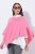 Ulla Popken 820512 Poncho en maille de laine mélangée col V Rose clair - Ponchos & capes - 