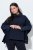 Ulla Popken 820620 Pull poncho à col roulé Bleu marine - Ponchos & capes - 