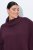 Ulla Popken 820620 Pull poncho à col roulé Prune - Ponchos & capes - 