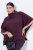 Ulla Popken 820620 Pull poncho à col roulé Prune - Ponchos & capes - 