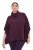 Ulla Popken 820620 Pull poncho à col roulé Prune - Ponchos & capes - 