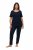 Ulla Popken 821244 Pyjama à pois Bleu marine - Pyjamas/vêtements de détente - 