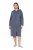 Ulla Popken 821543 Peignoir en éponge rayé Anthracite - Robes de chambre & peignoirs - 