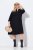 Ulla Popken 823290 Robe mi-longue à col V Noir - Robes midi - Robes midi grande taille