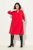 Ulla Popken 823290 Robe trapèze à poches Rouge - Robes midi - Robes midi grande taille