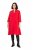 Ulla Popken 823290 Robe trapèze à poches Rouge - Robes midi - Robes midi grande taille
