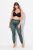 Ulla Popken 823383 Legging collant à pois Vert olive - Collants & chaussettes - 