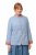 Ulla Popken 823538 Blazer en lin mélangé à col montant Bleu clair - Blazers - Blazers grande taille pour femme