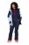 Ulla Popken 824297 Pantalon softshell à guêtres pare-neige Bleu marine - Vêtements de ski - 