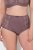 Ulla Popken 825788 Culottes taille haute en dentelle Marron - Culottes - 