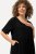 Ulla Popken 829837 Robe en lin mélangé à manches courtes Noir - Robes d'été - Robes d'été grande taille