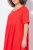 Ulla Popken 829837 Robe en lin mélangé à manches courtes Rouge - Robes d'été - Robes d'été grande taille