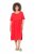 Ulla Popken 829837 Robe en lin mélangé à manches courtes Rouge - Robes d'été - Robes d'été grande taille