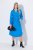 Ulla Popken 831004 Robe mi-longue à manches longues et col V Bleu roi - Robes midi - Robes midi grande taille
