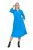 Ulla Popken 831004 Robe mi-longue à manches longues et col V Bleu roi - Robes midi - Robes midi grande taille