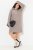 Ulla Popken 831589 Robe en maille à manches longues et col roulé Gris - Robes en maille - 