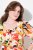 Ulla Popken 832512 Robe en lin mélangé fleurie à manches 3/4 Rouge - Robes maxi - Robes maxi grande taille