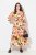 Ulla Popken 832512 Robe en lin mélangé fleurie à manches 3/4 Rouge - Robes maxi - Robes maxi grande taille
