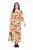 Ulla Popken 832512 Robe en lin mélangé fleurie à manches 3/4 Rouge - Robes maxi - Robes maxi grande taille
