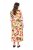 Ulla Popken 832512 Robe en lin mélangé fleurie à manches 3/4 Rouge - Robes maxi - Robes maxi grande taille