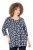 Ulla Popken Snowflake Print 3/4 Sleeve A-Line Tee Navy - T-shirts imprimés pour femme - 