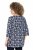 Ulla Popken Snowflake Print 3/4 Sleeve A-Line Tee Navy - T-shirts imprimés pour femme - 