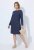 Ulla Popken 834371 Robe sweat rayée Bleu marine - Robes sweat - 