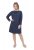 Ulla Popken 834371 Robe sweat rayée Bleu marine - Robes sweat - 