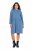 Ulla Popken 834536 Robe sweat à capuche Bleu denim - Robes sweat - 