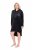 Ulla Popken 834550 Robe à manches longues et capuche Noir - Robes sweat - 