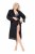 Ulla Popken 834837 Peignoir kimono en dentelle Noir - Robes de chambre & peignoirs - 