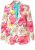 Ulla Popken 835230 Blazer fleuri en coton Rouge - Blazers - Blazers grande taille pour femme
