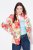 Ulla Popken 835230 Blazer fleuri en coton Rouge - Blazers - Blazers grande taille pour femme