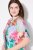 Ulla Popken 836746 Robe mi-longue fleurie à volants Bleu clair - Robes midi - Robes midi grande taille