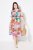Ulla Popken 836746 Robe mi-longue fleurie à volants Bleu clair - Robes midi - Robes midi grande taille