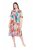 Ulla Popken 836746 Robe mi-longue fleurie à volants Bleu clair - Robes midi - Robes midi grande taille