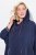 Ulla Popken 837190 Poncho d'intérieur à capuche Violet foncé - Pyjamas/vêtements de détente - 
